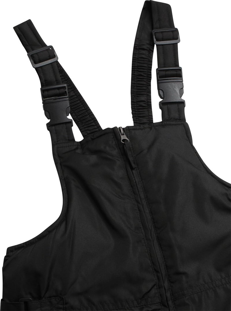Cherokee Kids' Snow Bib - Boys and Girls Insulated Ski Pants Overalls (4-18), Size 7, Black - Image 3